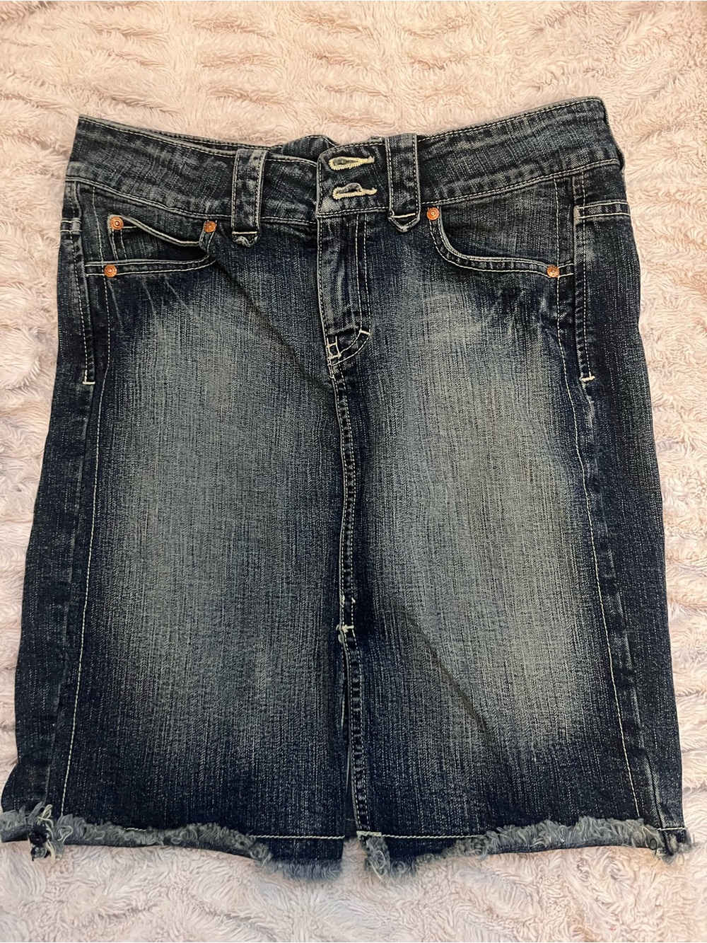 Vintage Women’s Dark Wash Denim Skirt - Classic Blue